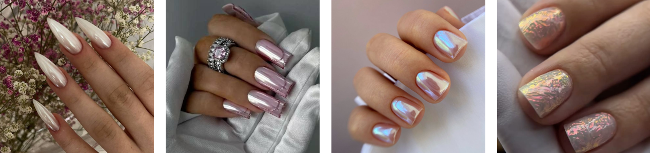 rubbing powder on long and short nails